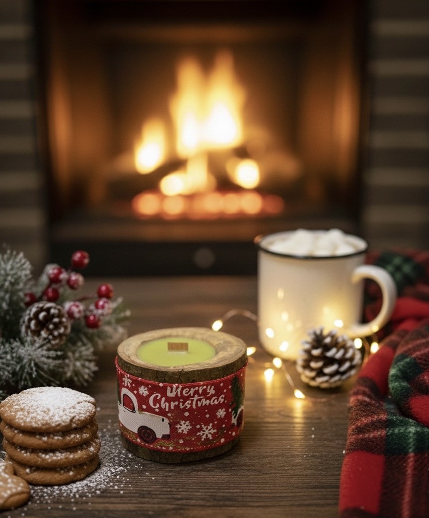 Homemade candle -Christmas wish